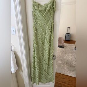 Endless Rose Light Green Textured Maxi Dress